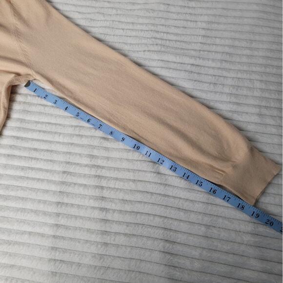 MLANM Beige Mock Neck Sweater L Lightweight Knit Long Sleeve Pullover NWT Luxury - Picture 6 of 9